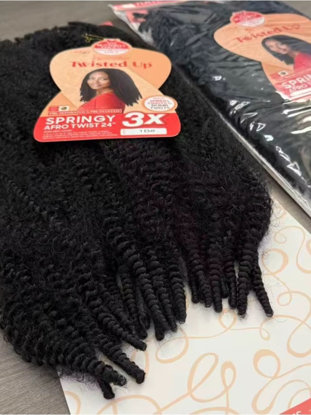 Twisted Springy Afro Twist 24" Synthetic Hair - Black